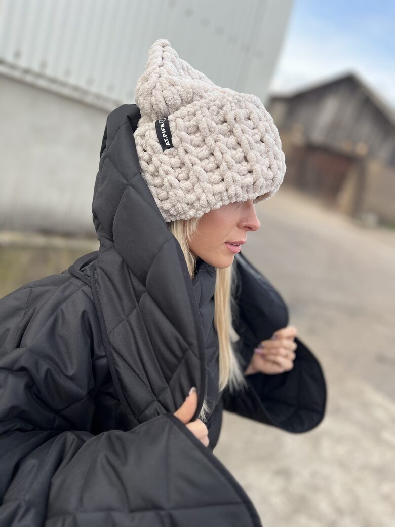 PUFFY BIG HAT | ecru