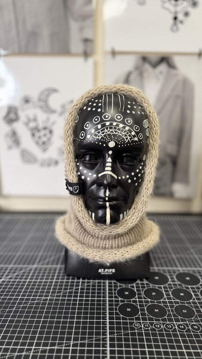 Knitted Balaclava-TUBE SCARF-Hat "3in1" | light brown