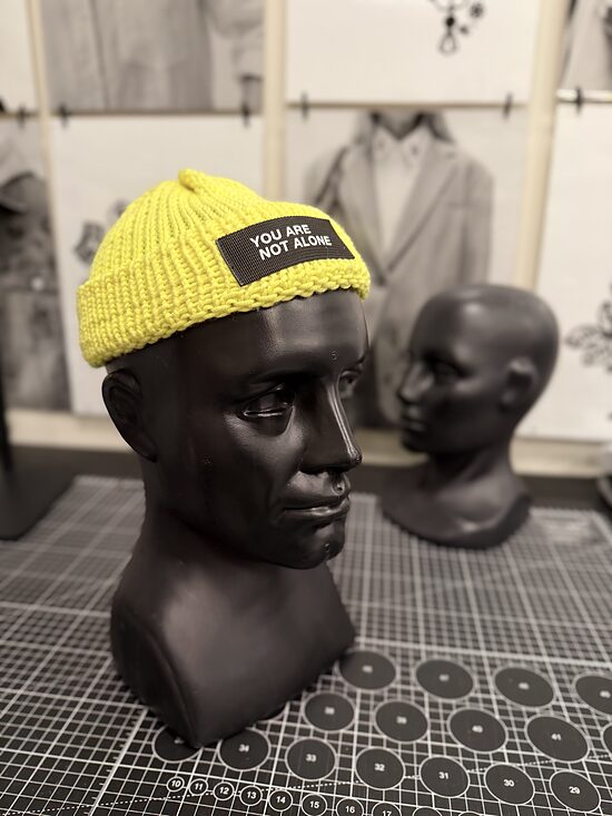 Knitted MERINO wool FISHERMAN BEANIE (S)