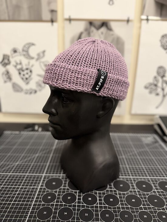 Knitted MERINO wool FISHERMAN BEANIE (M)