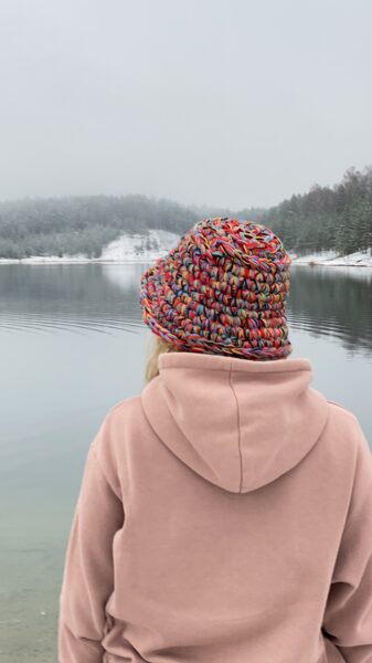 Crochet winter BUCKET HAT "COLORFUL" | Merino wool
