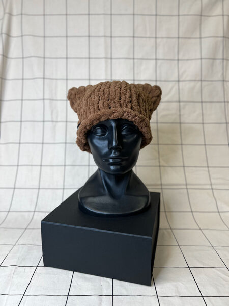 PUFFY CAT hat | Brown IN STOCK