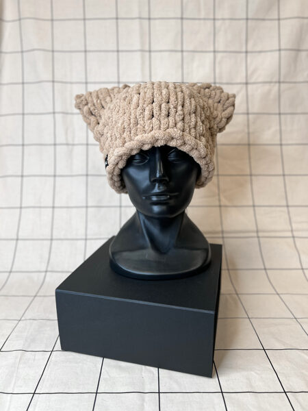 PUFFY CAT hat | Light brown IN STOCK