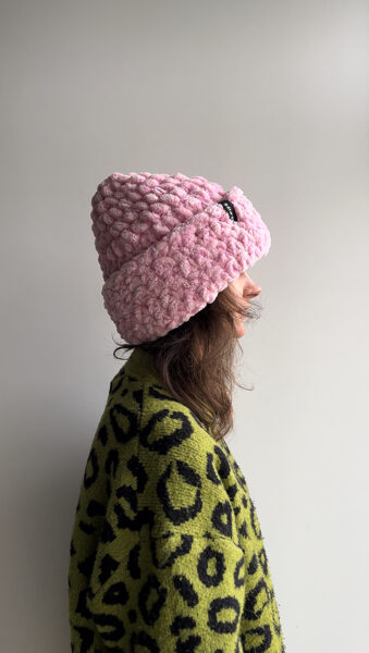 Crochet VELVET BEANIE BIG hat 