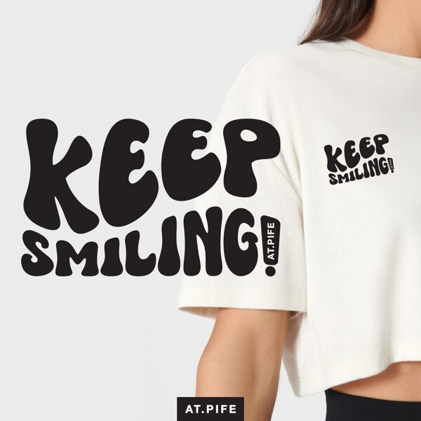 PIEGLUDINĀMS ZĪMĒJUMS / keep smiling! melns 